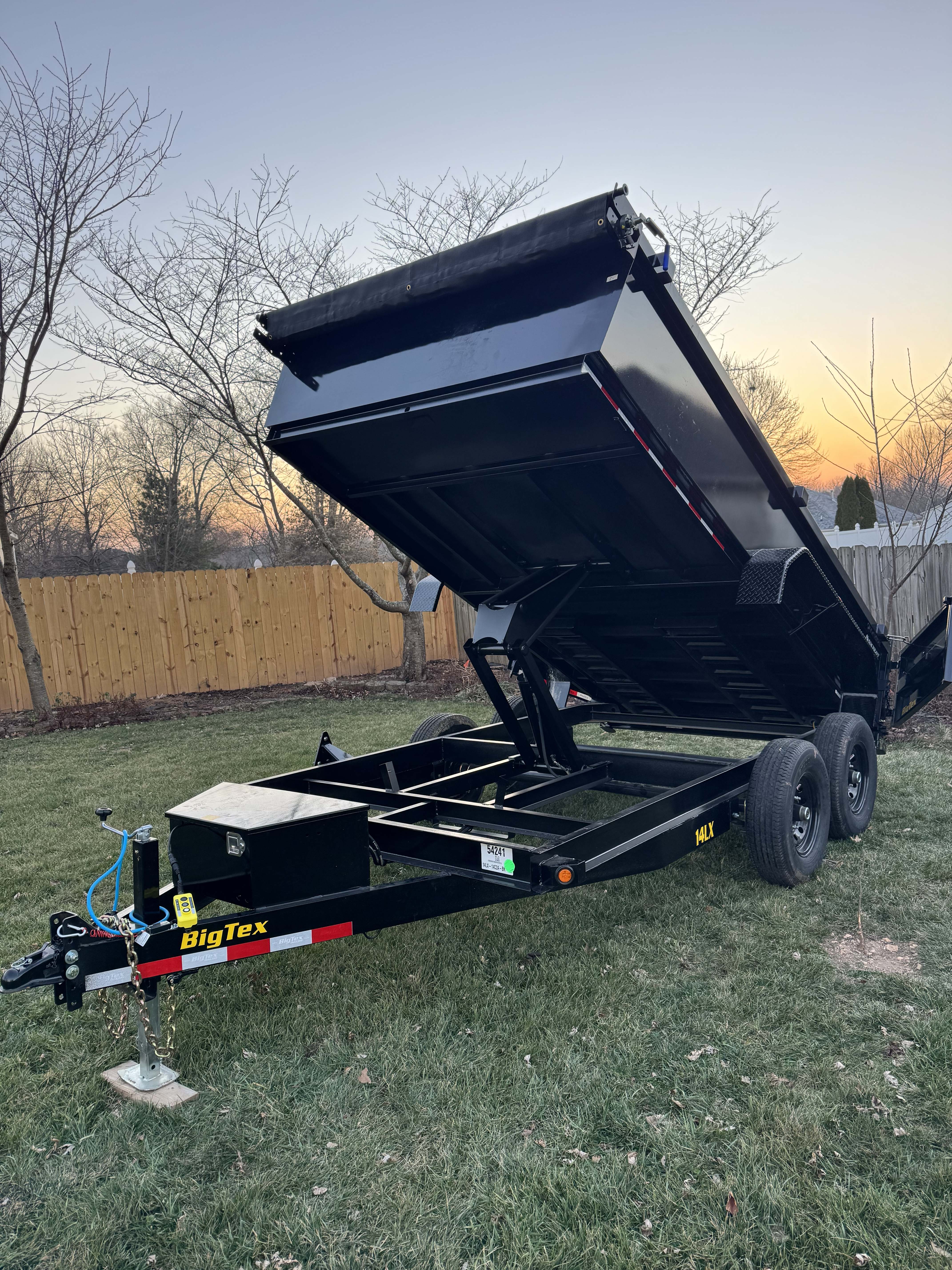 BigTex Nomad Dump Trailer with bed raised